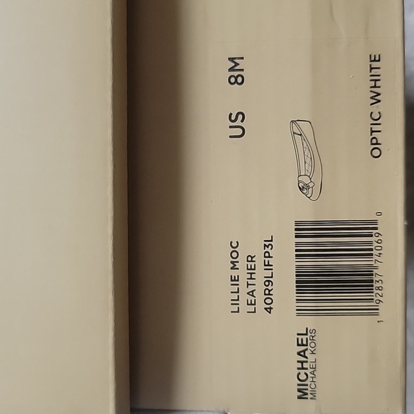 Michael Kors Lillie Leather Slip On Optic White Sz 8M - Picture 8 of 8